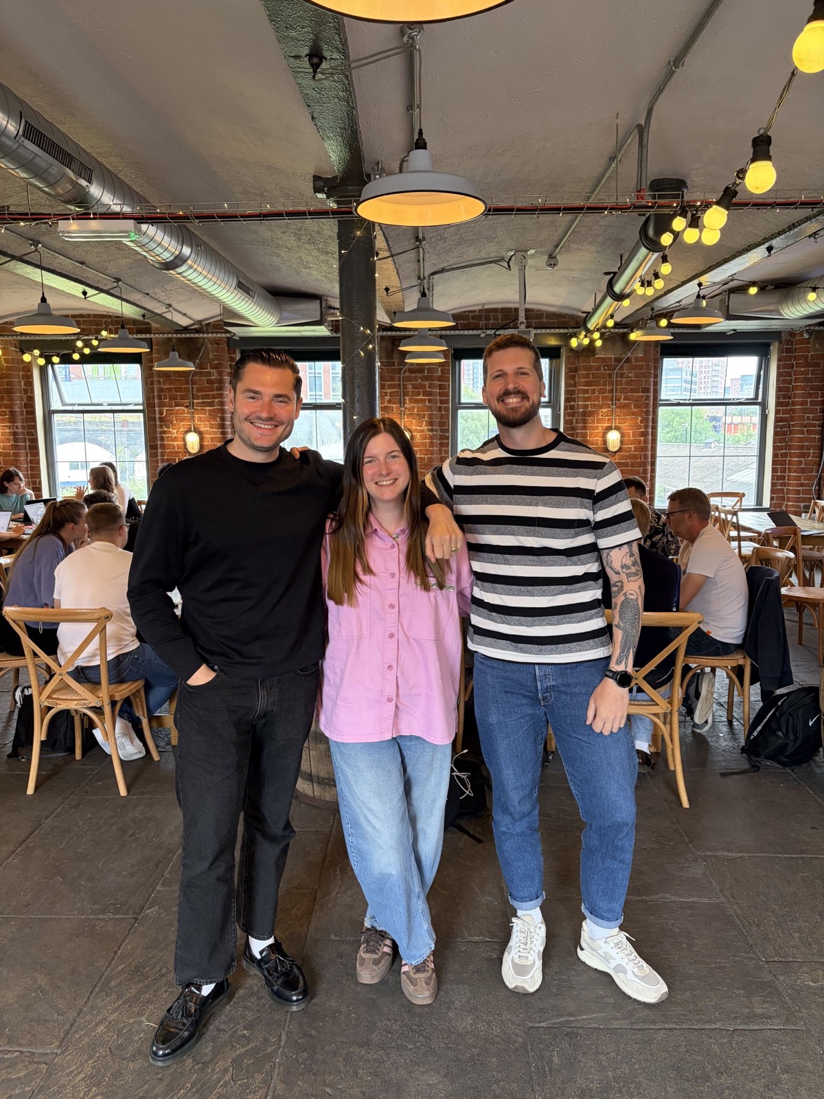 Zoë Blogg with the Reboot directors